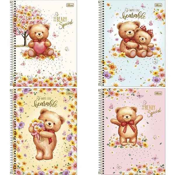 CADERNO 1X1 C.D. LOVE  BEARS